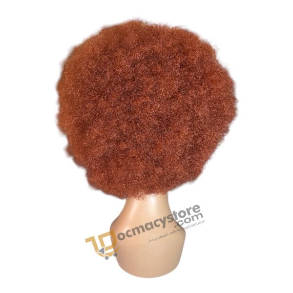 ‌Lace-front wig in a vibrant auburn shade afro style . - Image 2