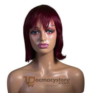 10” Burgundy Fringe Wig – 100% Human Hair