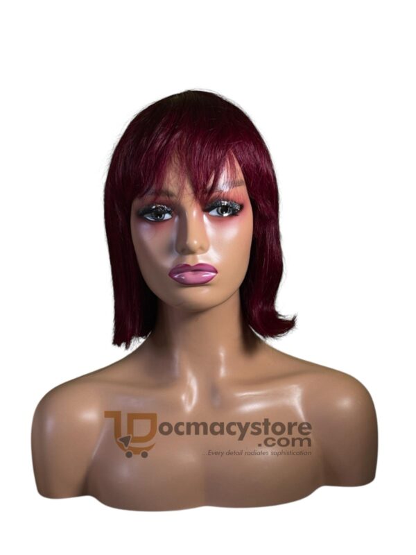 10” Burgundy Fringe Wig – 100% Human Hair