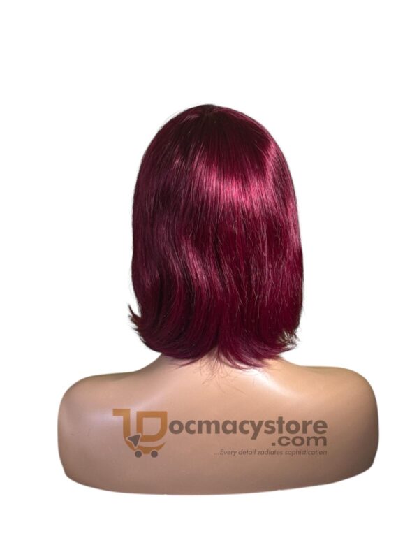 10” Burgundy Fringe Wig – 100% Human Hair - Image 2