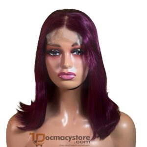 Double-Drawn 5x5 Purple Full Closure Wig – 12”