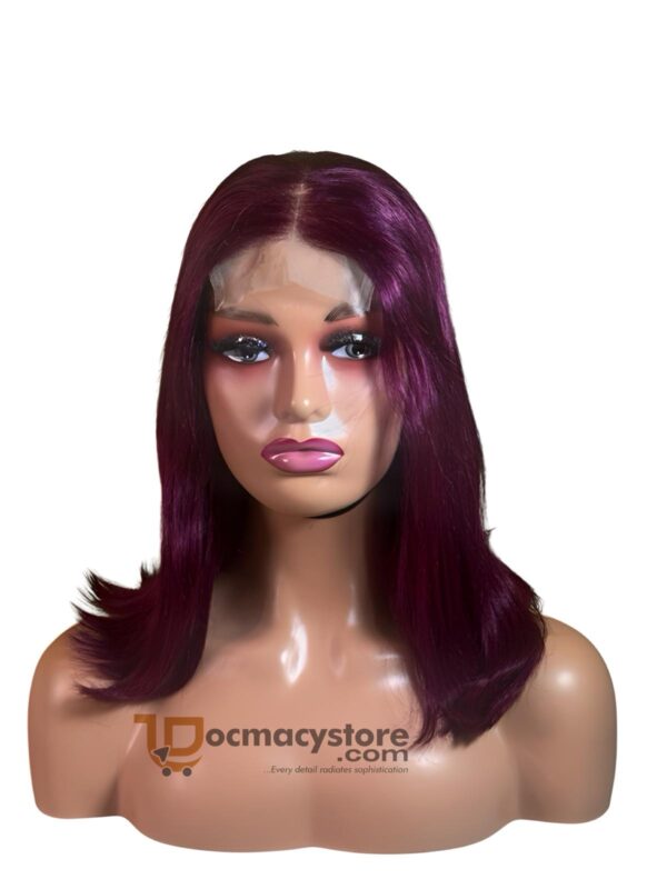 Double-Drawn 5x5 Purple Full Closure Wig – 12”