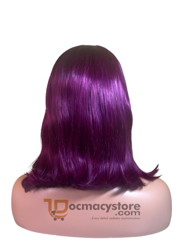 Double-Drawn 5x5 Purple Full Closure Wig – 12” - Image 2