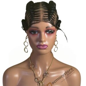 All Back Cornrow Braid Lace Wig