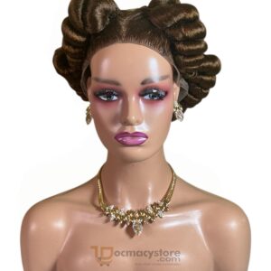 Sunmoko Braid Wig – Golden Brown Double-Side Loops