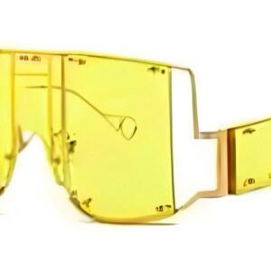 Gold / Yellow Luxury Mirror Shades with Metal Rivet Detail