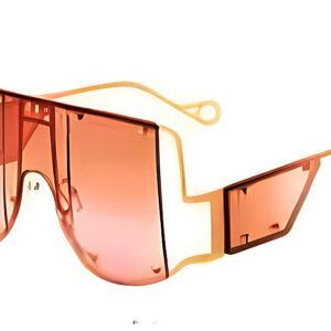 Rose Dusk – Pink / Brown Pink  Luxury Mirror Shades with Metal Rivet Detail