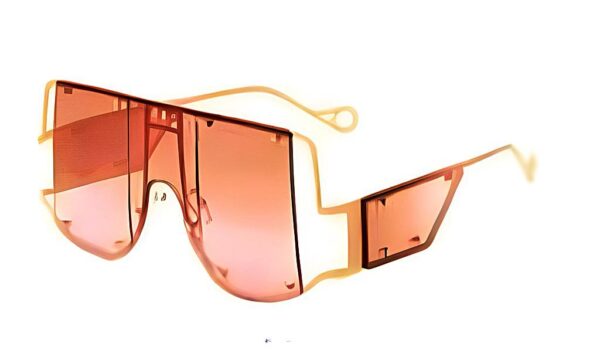 Rose Dusk – Pink / Brown Pink  Luxury Mirror Shades with Metal Rivet Detail