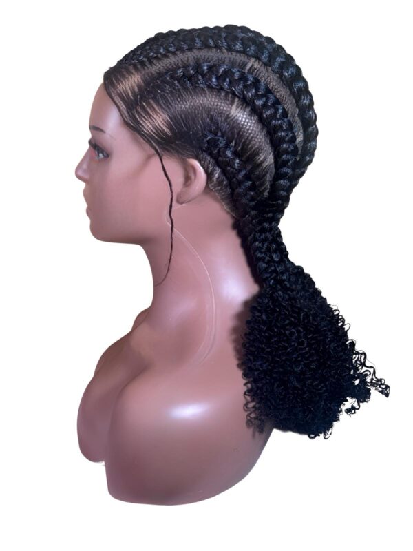 Cornrow to Afro Curl Lace Wig with Baby Lace – Natural Look - Image 5
