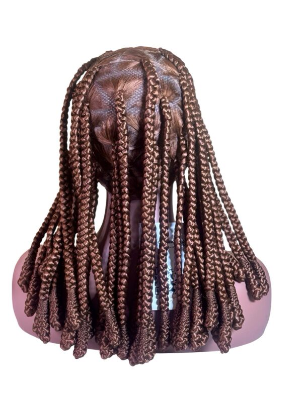 Brown Braided Wig with Baby Hair – Medium Length - Image 5