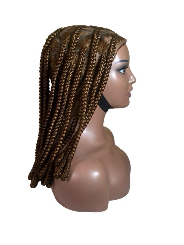 Brown Braided Wig with Baby Hair – Medium Length - Image 6