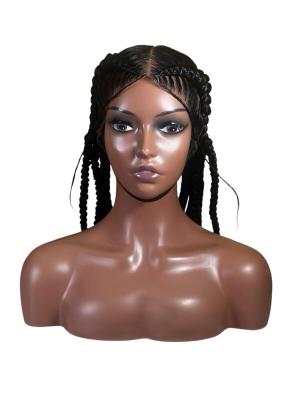 Classic Cornrow Braided Wig – Jet Black with Baby Hair - Image 7
