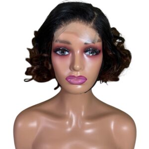 5x5 Bounce Wig – 12” Dark Root with Brown Highlights