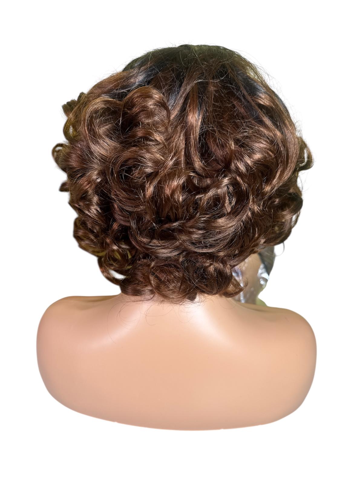 5x5 Bounce Wig – 12” Dark Root with Brown Highlights - Image 7