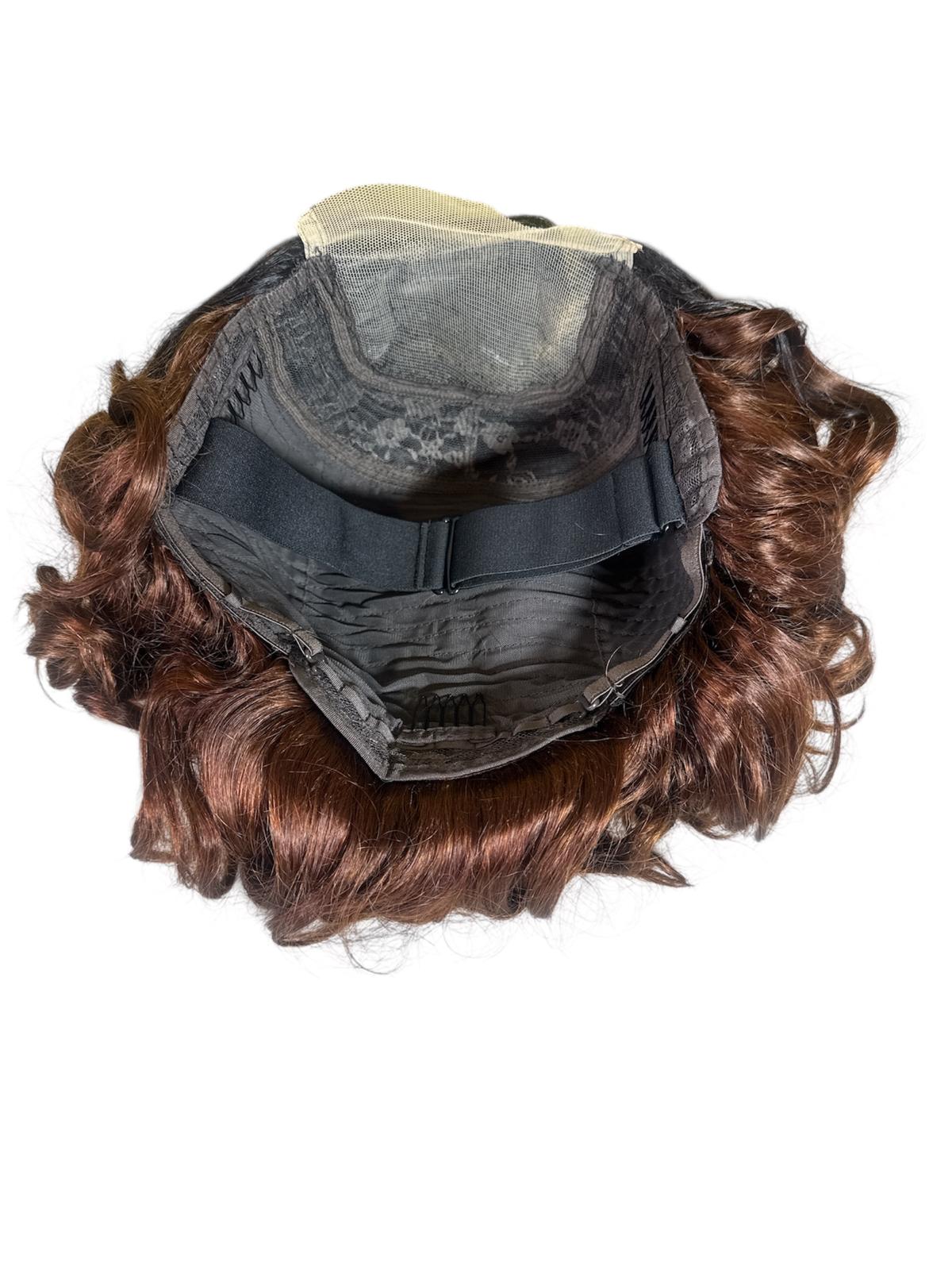 5x5 Bounce Wig – 12” Dark Root with Brown Highlights - Image 3