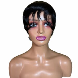 Short Black Skull Cap Wig – 100% Human Hair