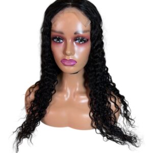 22” Natural Black Water Wave 5×5 Lace Wig