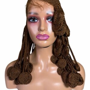 Side Part Ghana Braid Wig with Koroba Ends – Chocolate Brown Lace Unit