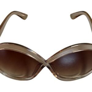Cat-Eye Sunglasses – Brown Gradient / Champagne Clear Frame
