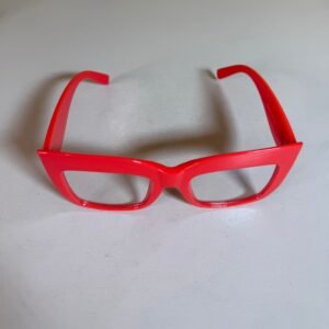 Poppy Red Rectangular Eyeglasses – Clear Lenses
