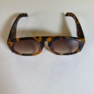 Tortoiseshell Rectangular Sunglasses – Brown Gradient Lenses