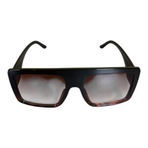 Black & Tortoiseshell Rectangular Sunglasses – Brown Gradient Lenses 