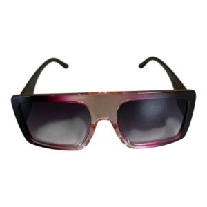 Black, Pink & Purple Rectangular Sunglasses – Smoke Gradient Lenses 
