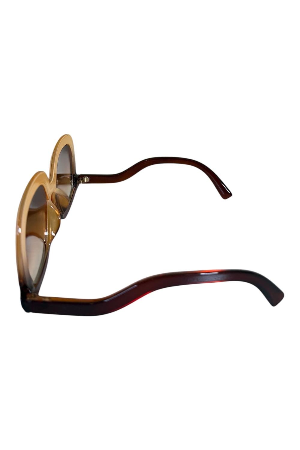 Honey Beige & Tortoiseshell Oversized Round Sunglasses – Brown Gradient Lenses - Image 3