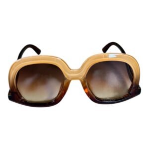 Honey Beige & Tortoiseshell Oversized Round Sunglasses – Brown Gradient Lenses 