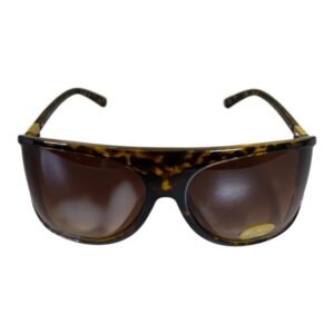 Tortoiseshell Shield Sunglasses – Brown Gradient Lenses (Rayflector)
