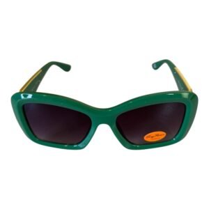 Green Cat-Eye Sunglasses – Gold Detail Temples (Rayflector)