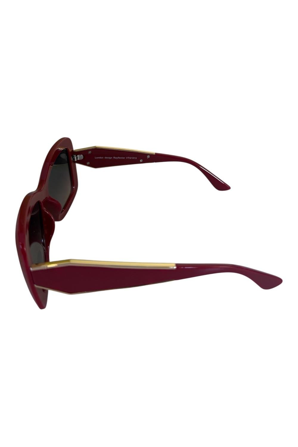 Burgundy Cat-Eye Sunglasses – Dark Tint Lenses (Rayflector)