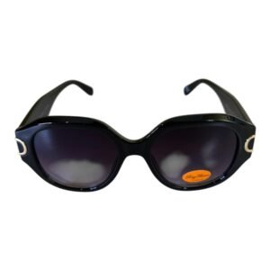 Black Oval Vintage Sunglasses – Brown Gradient Lenses (Rayflector)