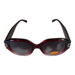 Burgundy Oval Vintage Sunglasses – Gradient Lenses (Rayflector)