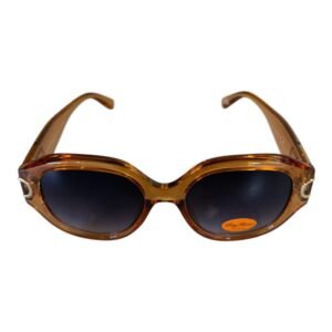 Amber Oval Vintage Sunglasses – Gradient Lenses (Rayflector)