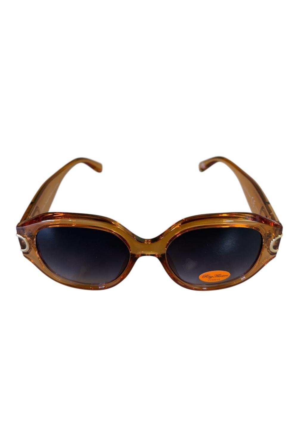 Amber Oval Vintage Sunglasses – Gradient Lenses (Rayflector)