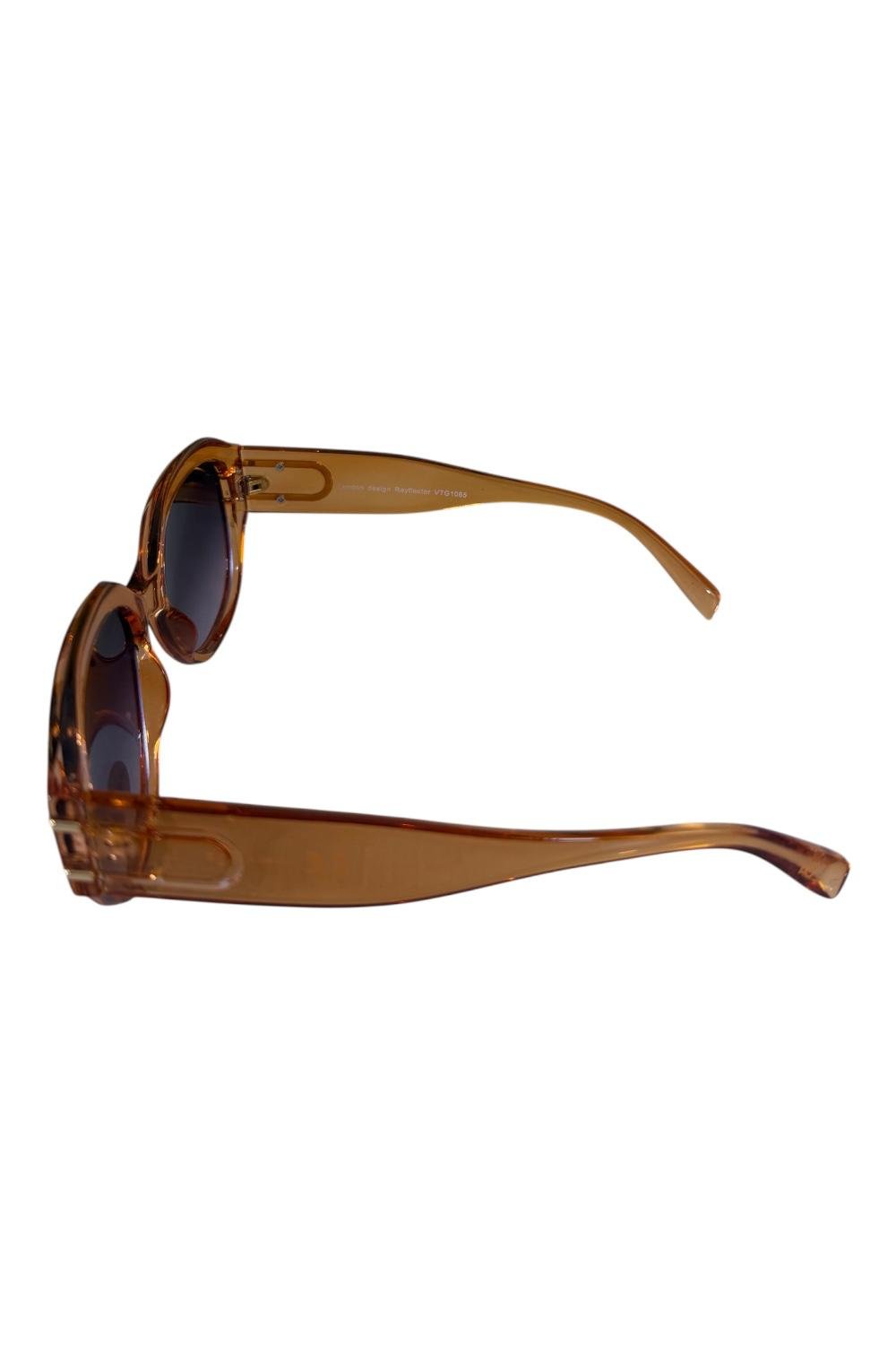 Amber Oval Vintage Sunglasses – Gradient Lenses (Rayflector) - Image 2