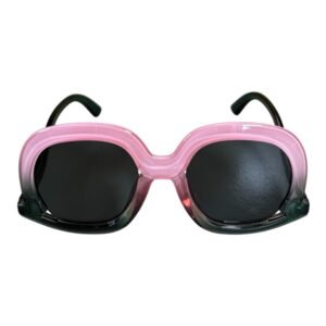 Vinted Pink & Forest Green Oversized Round Sunglasses – Smoke Gradient Lenses 
