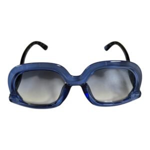Sapphire Blue Oversized Round Sunglasses – Smoke Gradient Lenses