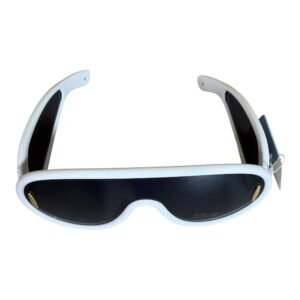 Royal Stallion Wraparound Shield Sunglasses – Glossy White