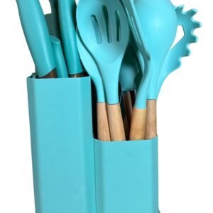19-Piece Kitchen Utensil Set with Storage Organiser – Green